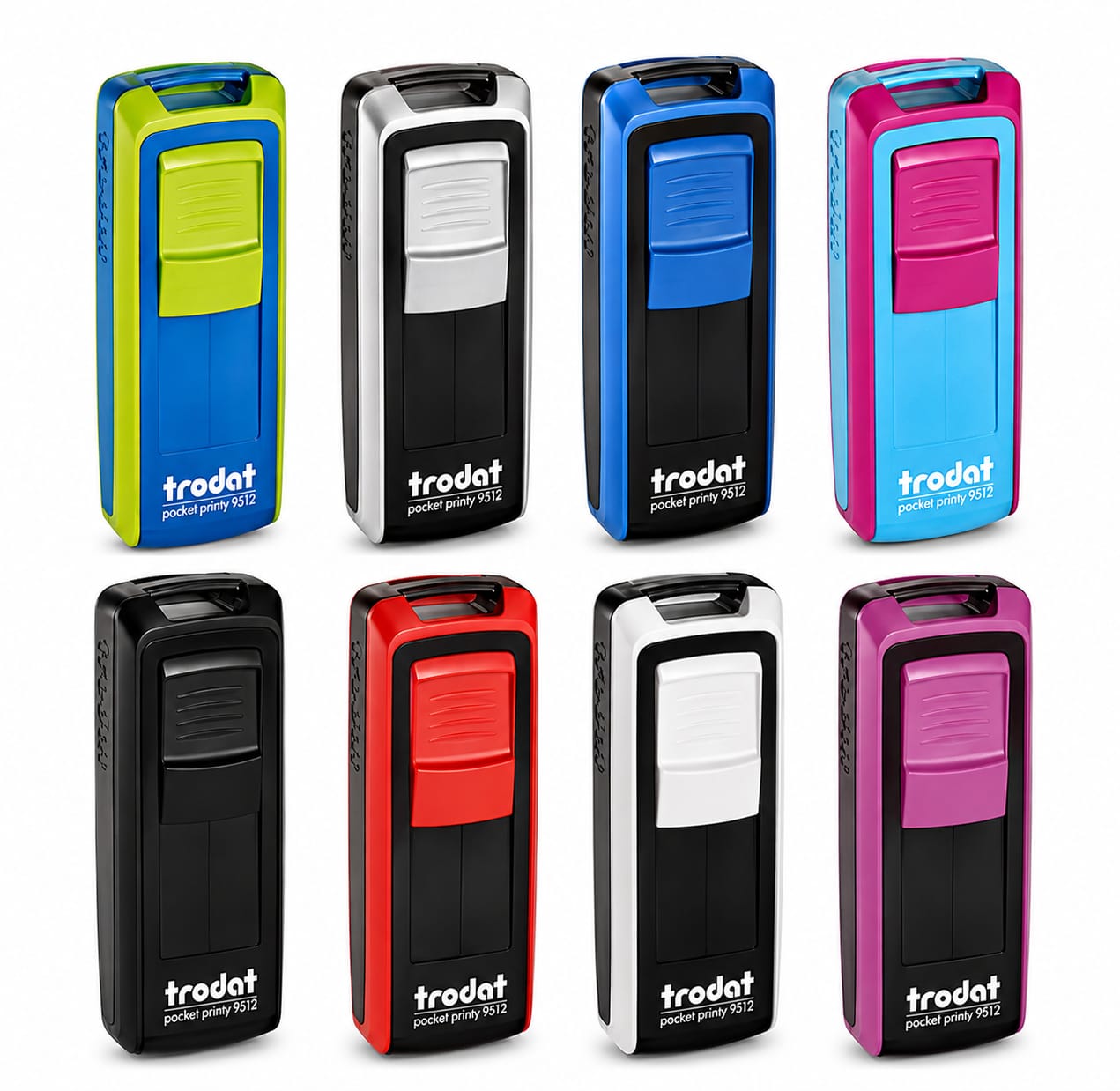 Carimbos de bolso Trodat Pocket Printy 9512 coloridos